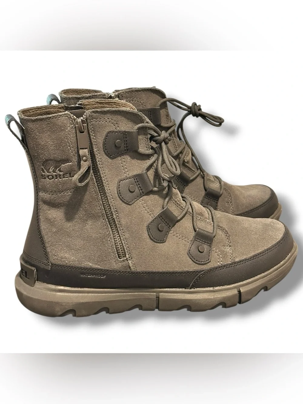 NWT Sorel Gray EXPLORER Suede Winter Boots - Men's size 11